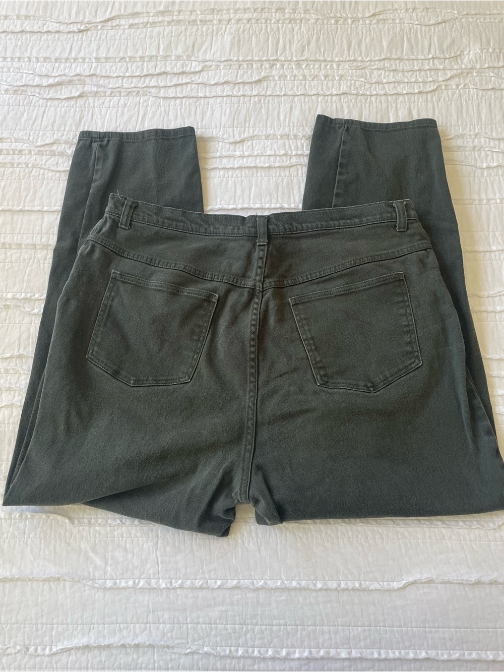 Women's Olive Green Jeans - Classic Straight Fit | Sz 22 - Picture 3 of 6